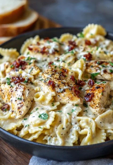 Creamy Cheddar Havarti Chicken Pasta Weeknight Dinner