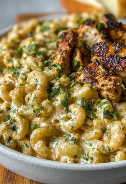 Creamy Jerk Chicken Pasta Bake Cream Cheese Scallions