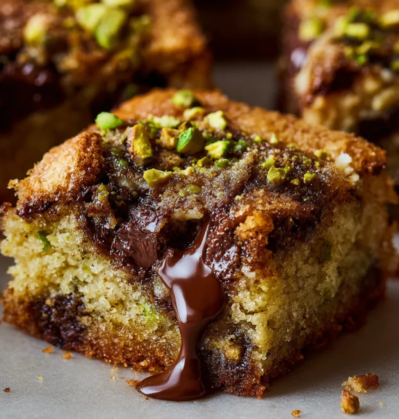 Pistachio Blondies Brown Butter