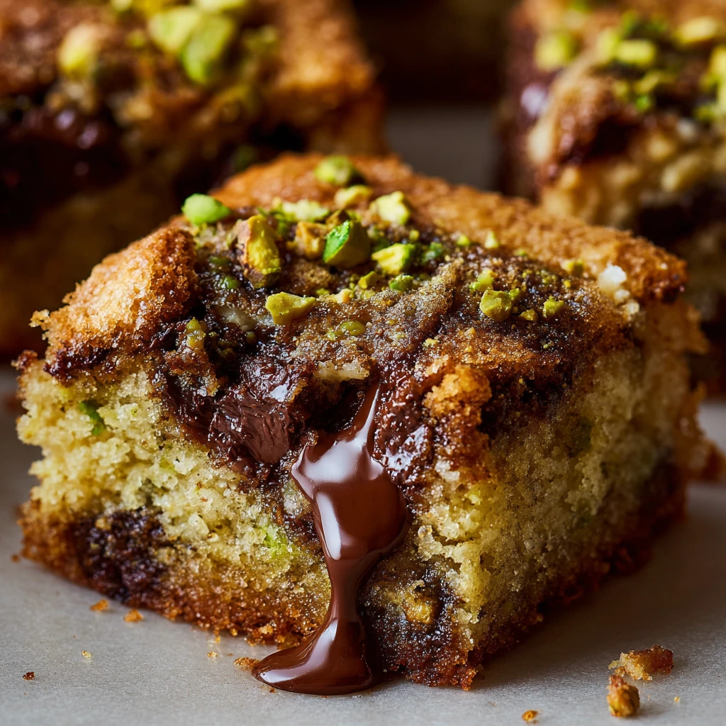 Easy Pistachio Blondies (Brown Butter)