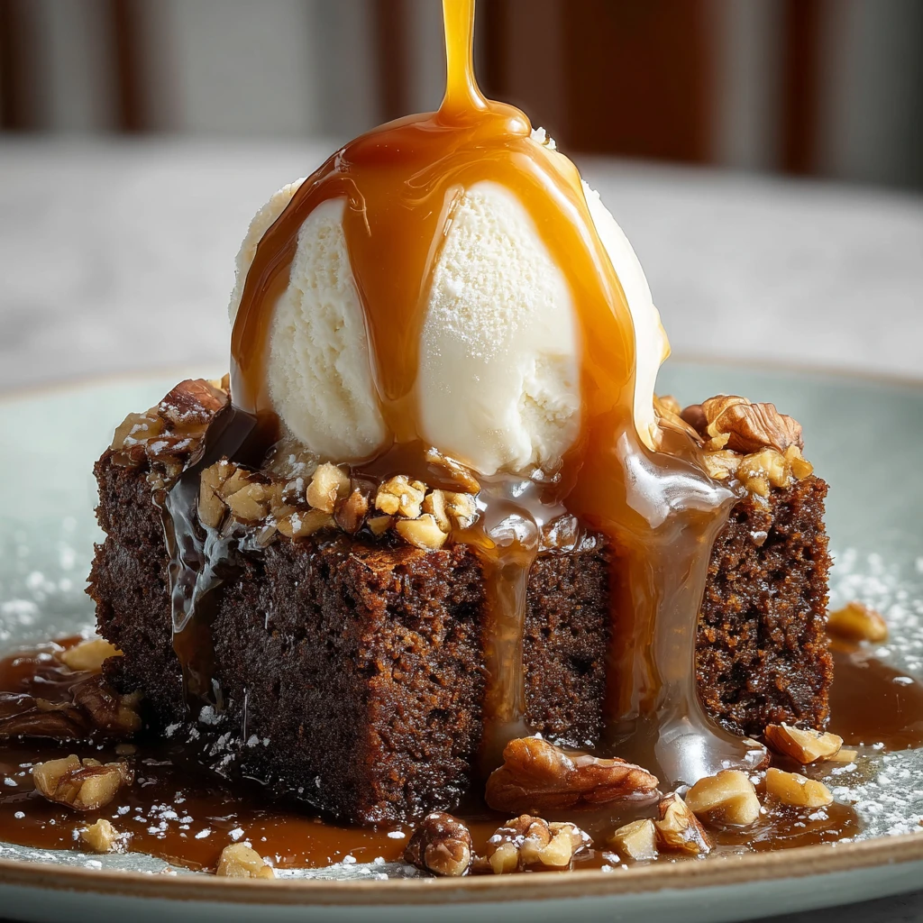 Gingerbread Sticky Toffee Pudding with Apples & Toasted Nuts