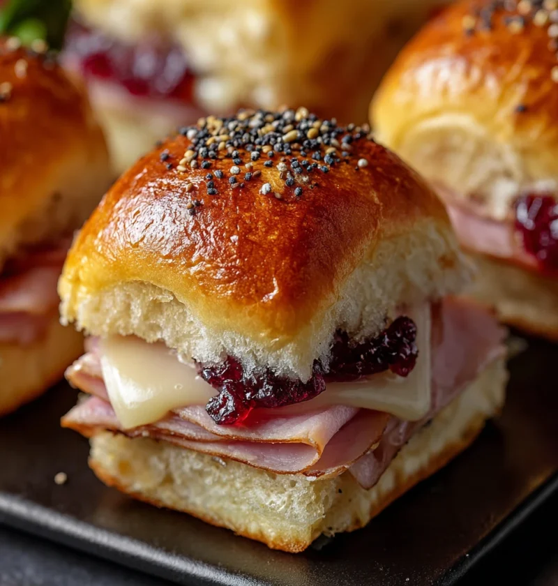 Ham Cranberry Sliders Melty Cheese