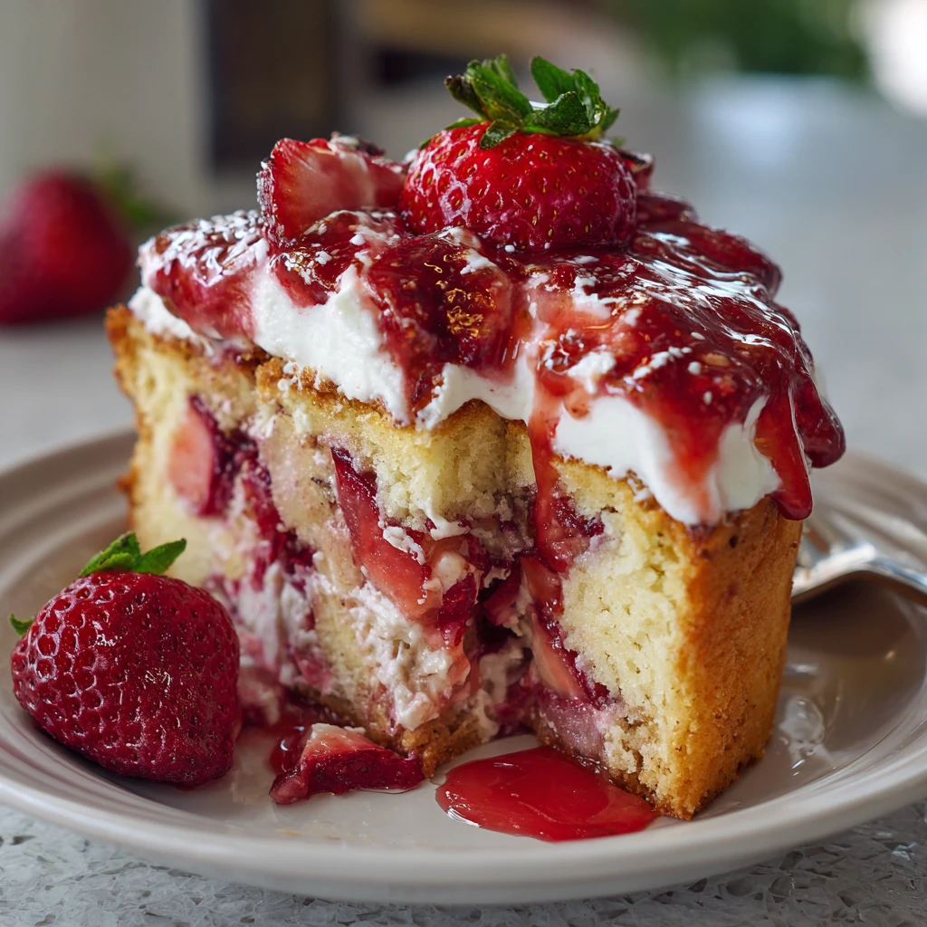 Irresistible Strawberry Earthquake Cake : Bakery-Style At Home