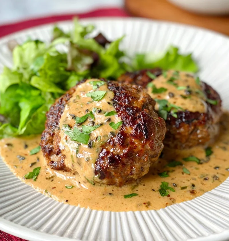 Keto Feta Burgers Tomato Cream Sauce Recipe