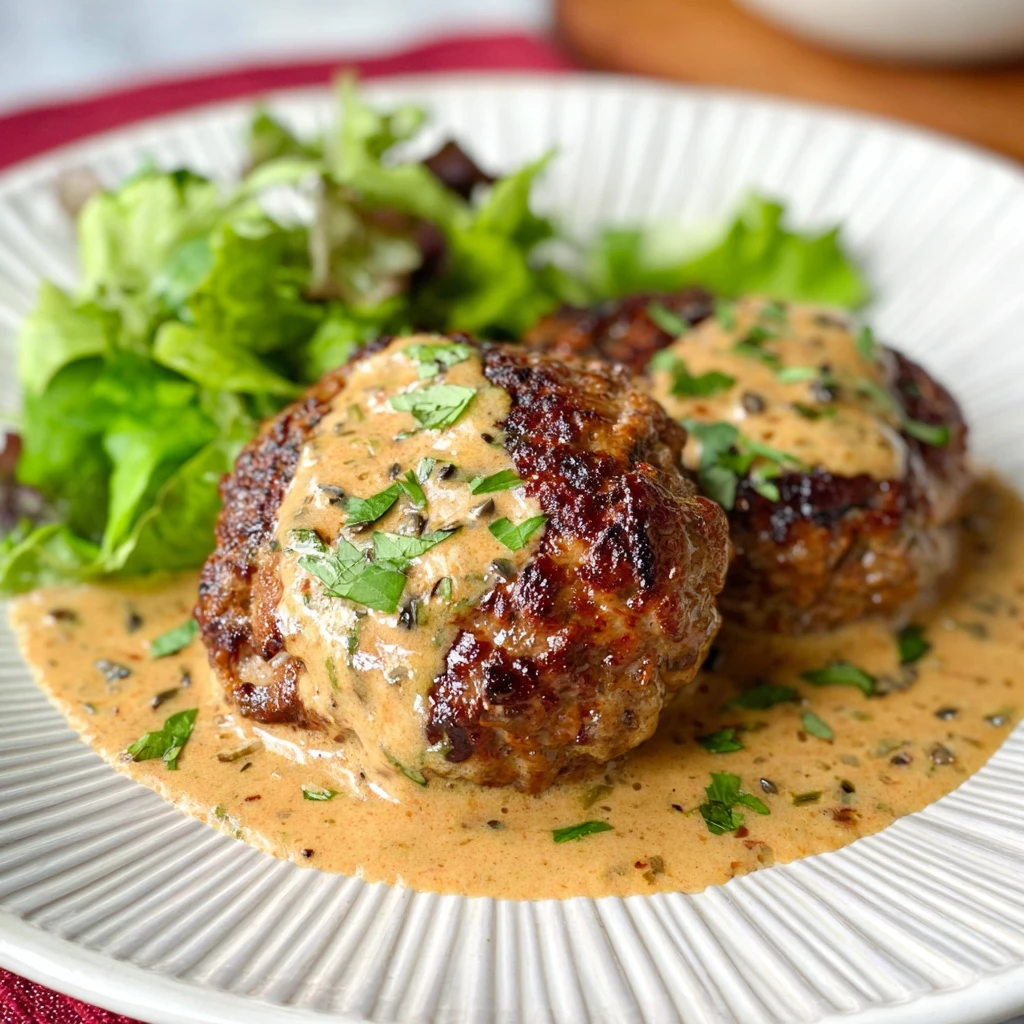 Keto Feta Burgers With Tomato Cream Sauce Recipe