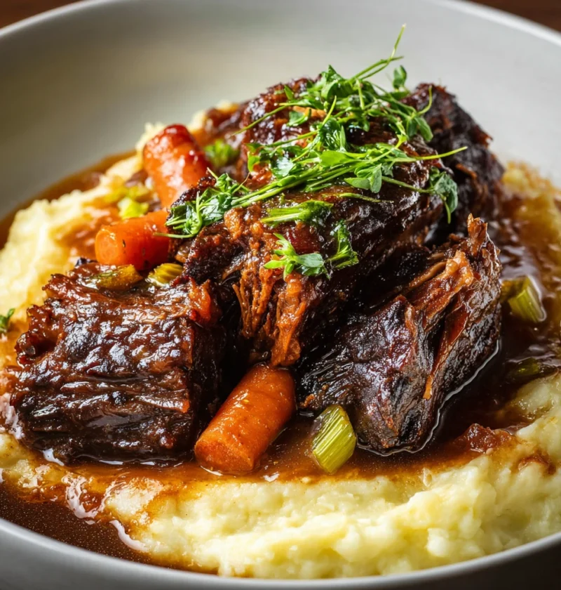 Ovenbraised Beef Chuck Leeks Carrots Herb Jus