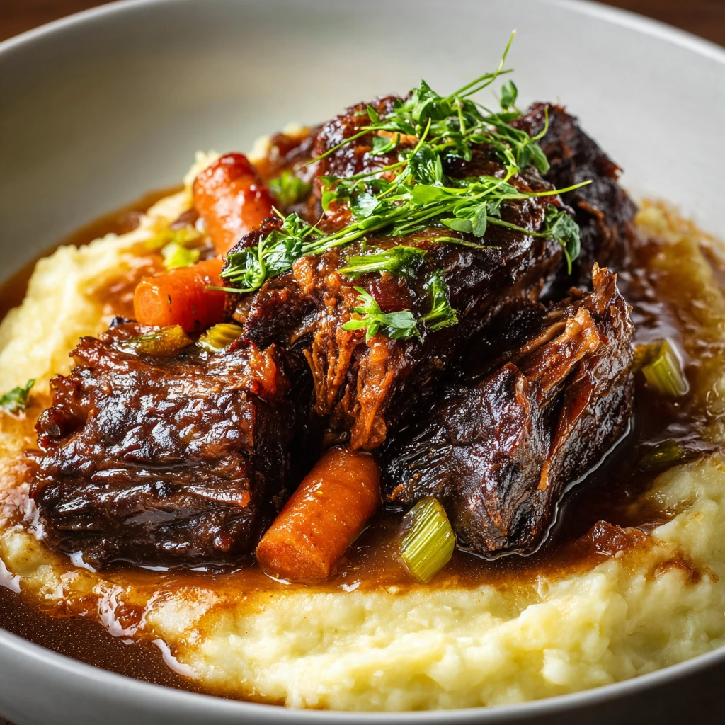 Oven-Braised Beef Chuck with Leeks, Carrots & Herb Jus