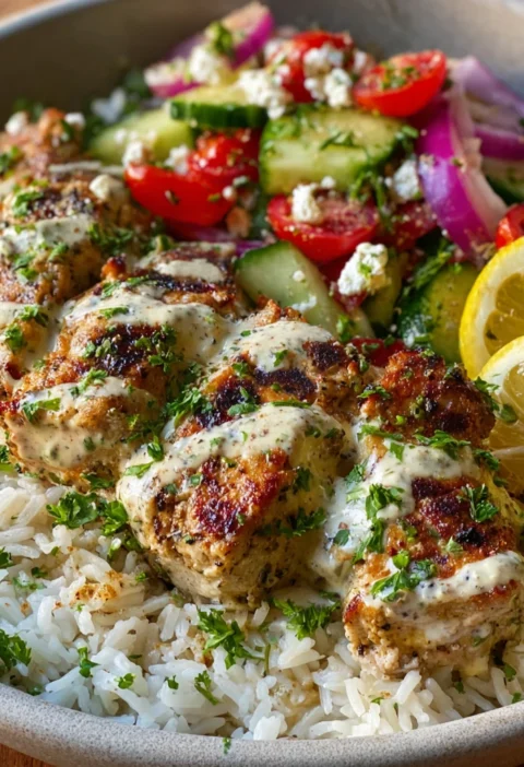 Sheet Pan Chicken Kebabs Lemon Tahini Sauce Feta