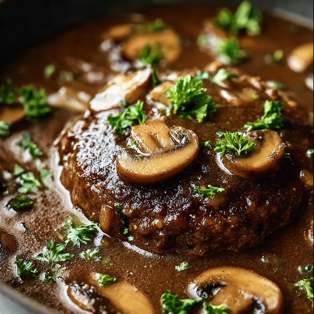 Slow Cooker Salisbury Steak with Mushroom Gravy
