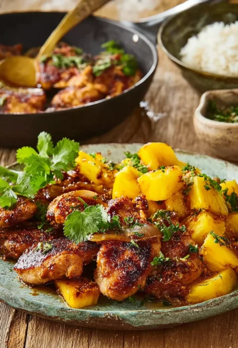 Sweet Savory Chicken Pineapple Skillet