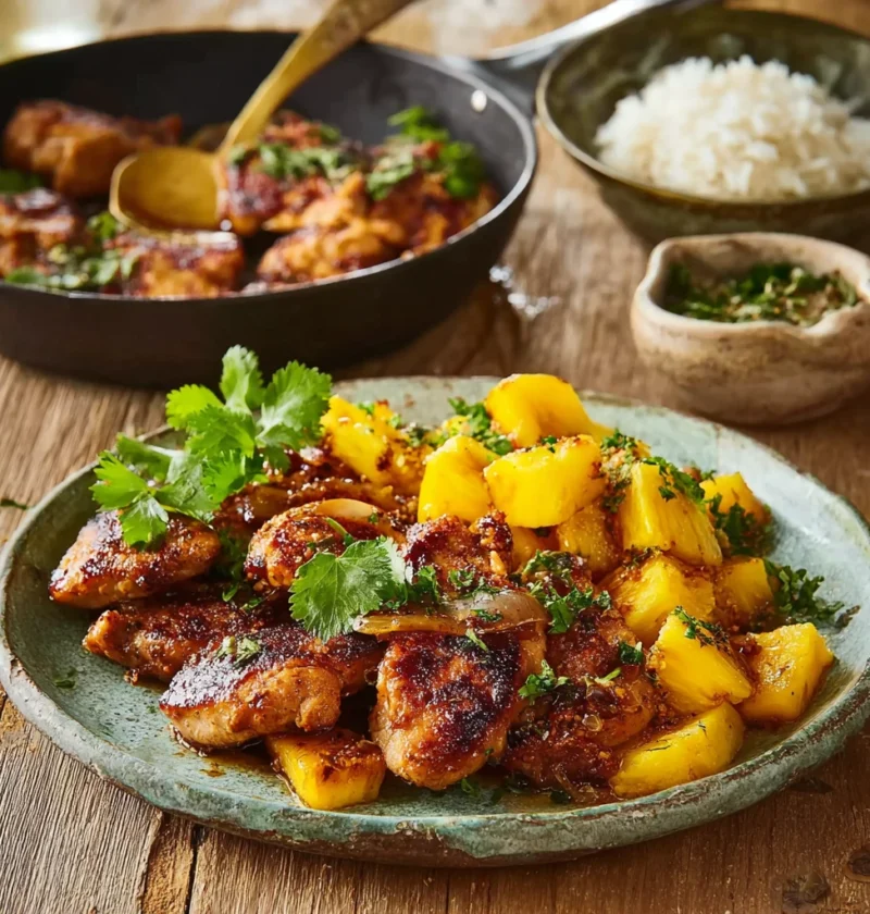Sweet Savory Chicken Pineapple Skillet