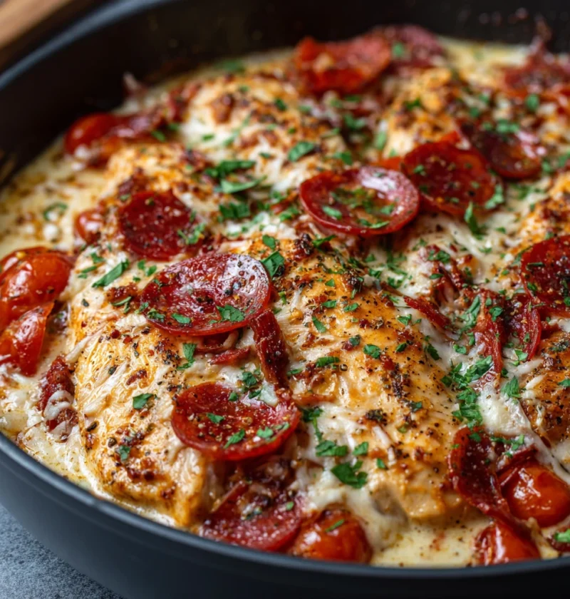 Creamy Pepperoni Chicken Skillet Recipe