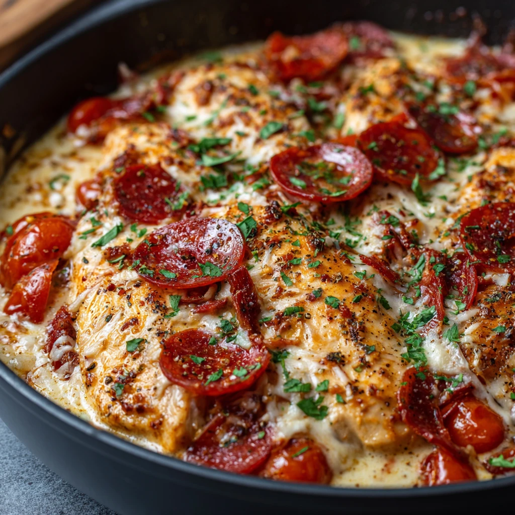 Creamy Pepperoni Chicken Skillet Recipe