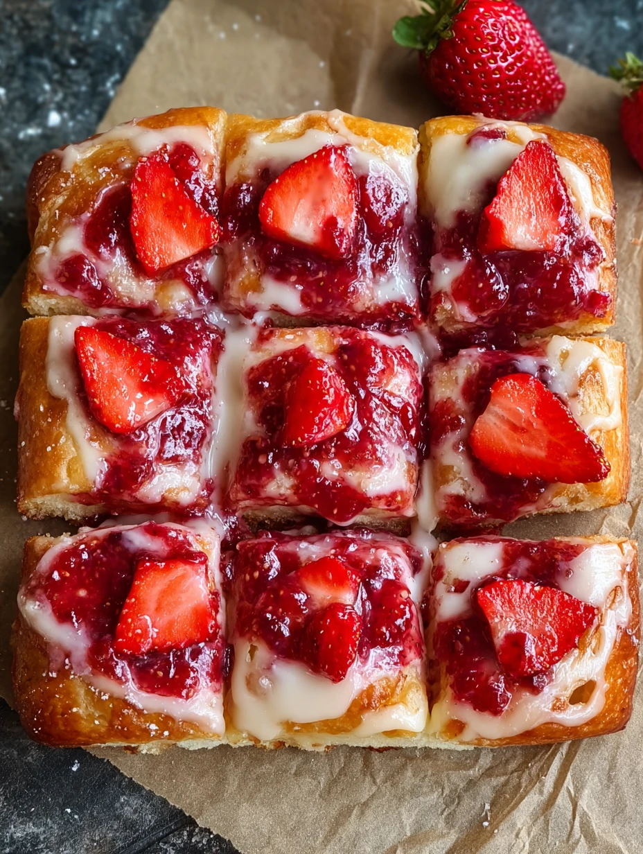 Glazed Strawberry Jam Donut Focaccia to Satisfy Your Cravings