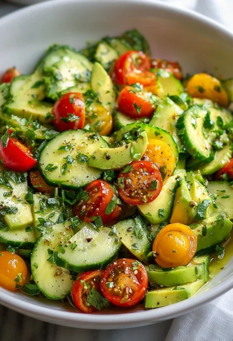 Refreshing Cucumber Avocado Salad Recipe Summer Bliss