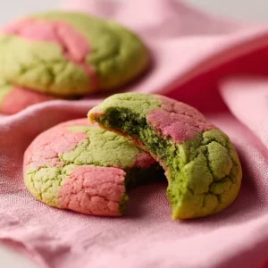 Soft Strawberry Matcha Cookies