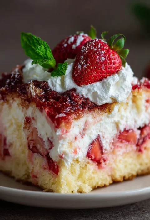 Strawberry Earthquake Cake Delicious Dessert Recipe