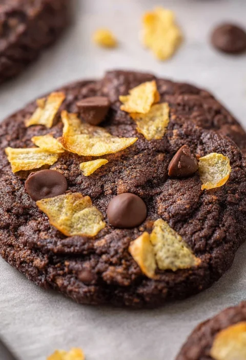 Double Chocolate Potato Chip Cookies