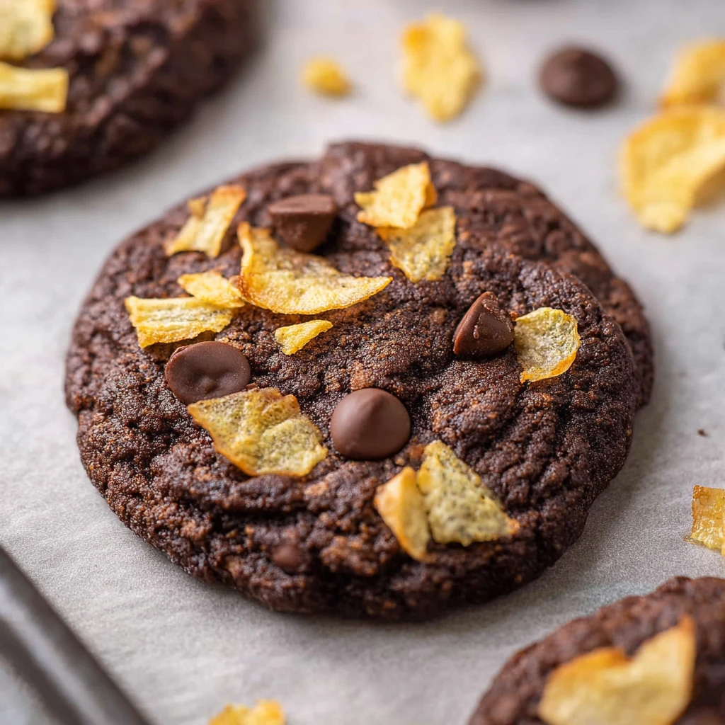 Double Chocolate Potato Chip Cookies