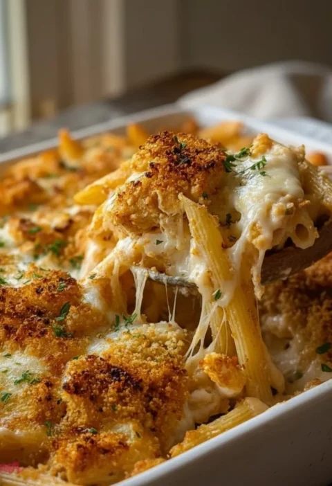 Dump and Bake Chicken Parmesan Casserole