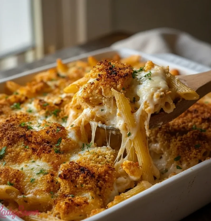 Dump and Bake Chicken Parmesan Casserole