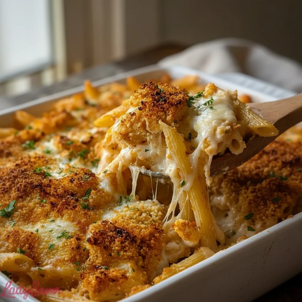 Dump and Bake Chicken Parmesan Casserole