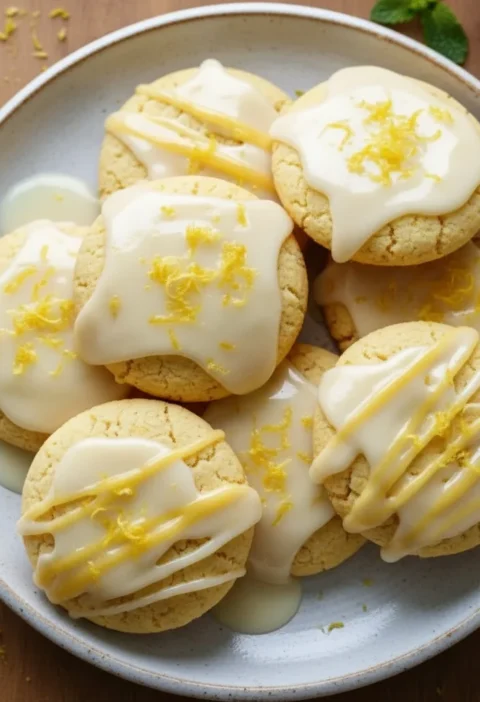 Lemon Cookies with Lemon Glaze