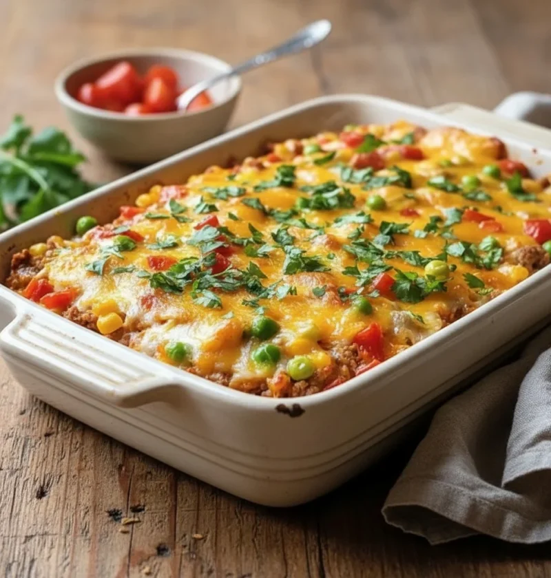 Cheesy Southwestern Ground Turkey Casserole