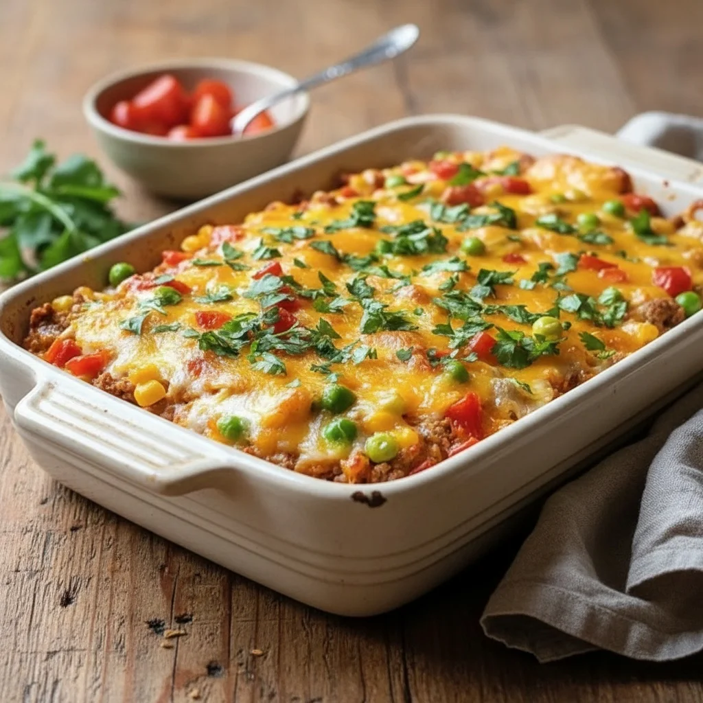 Cheesy Southwestern Ground Turkey Casserole
