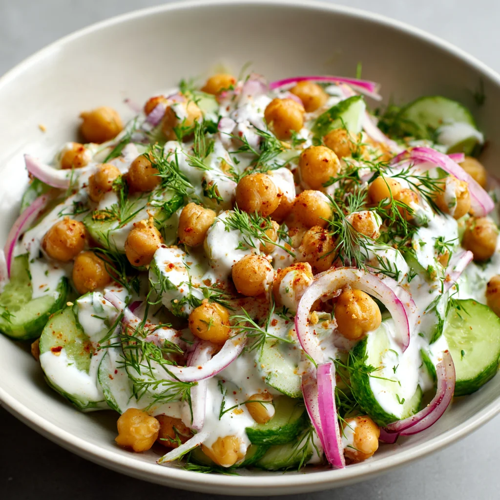 Chickpea & Cucumber Salad with Creamy Yogurt Dressing