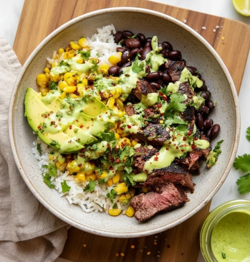 Cilantro Lime Steak and Rice Bowls