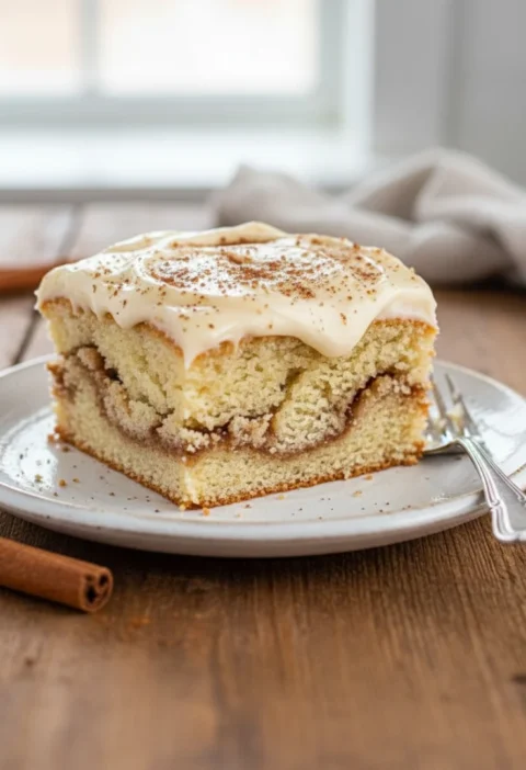 Cinnamon Roll Poke Cake