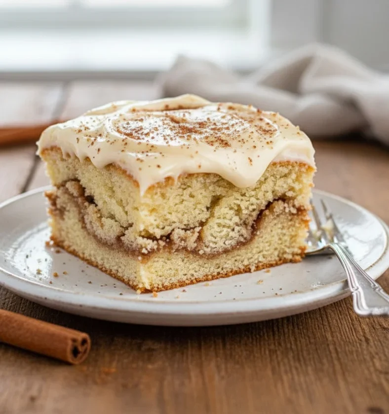 Cinnamon Roll Poke Cake