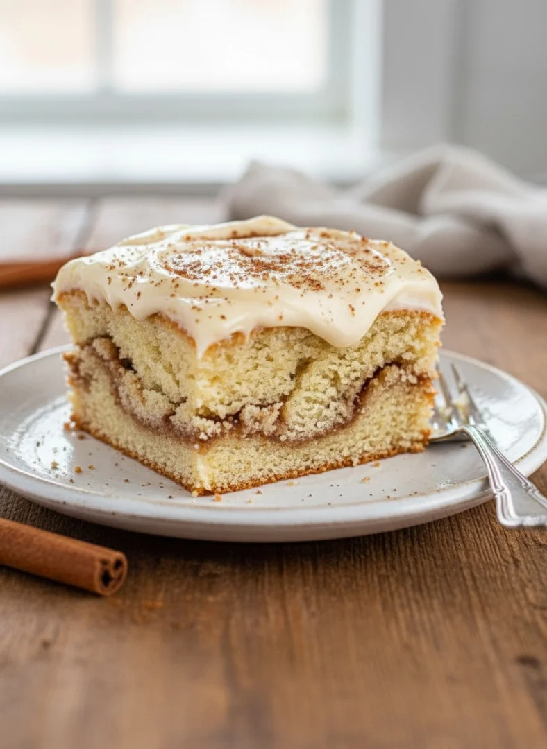 Cinnamon Roll Poke Cake