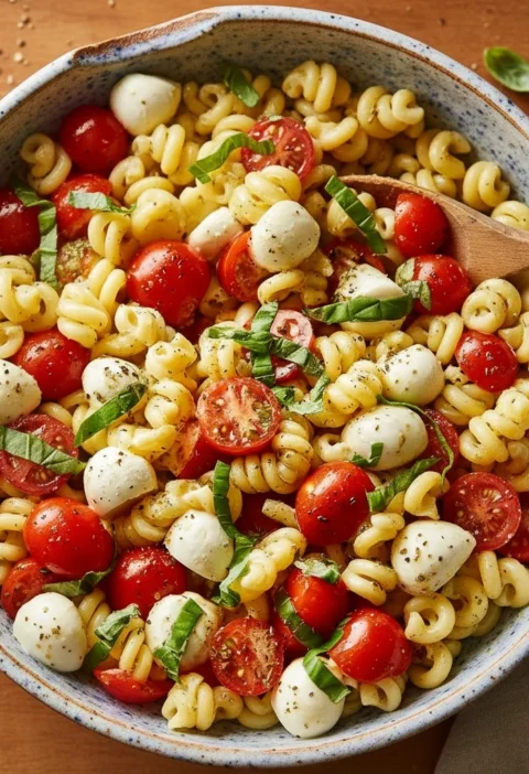 Creamy Caprese Pasta Salad