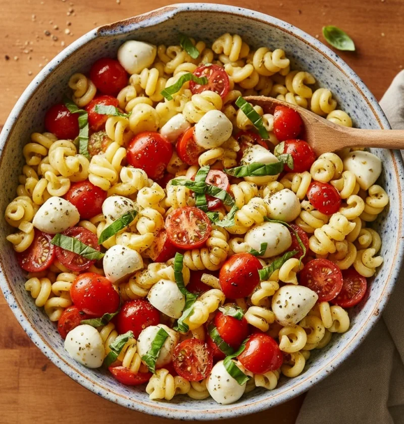 Creamy Caprese Pasta Salad