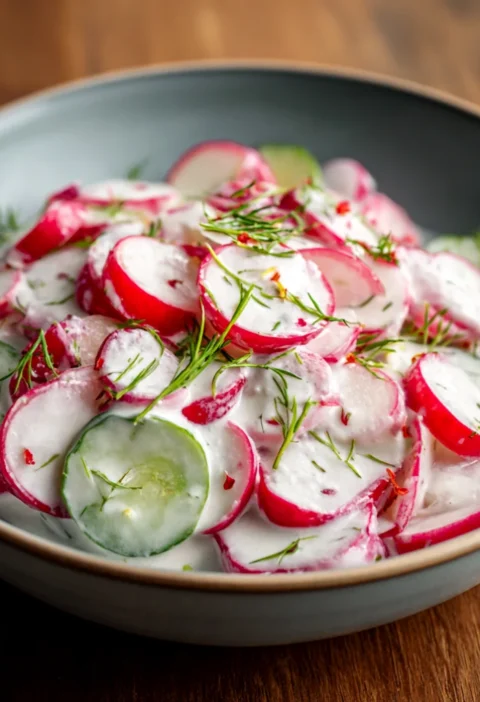 Creamy Cucumber Radish Salad