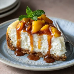 Creamy Peach Cobbler Cheesecake