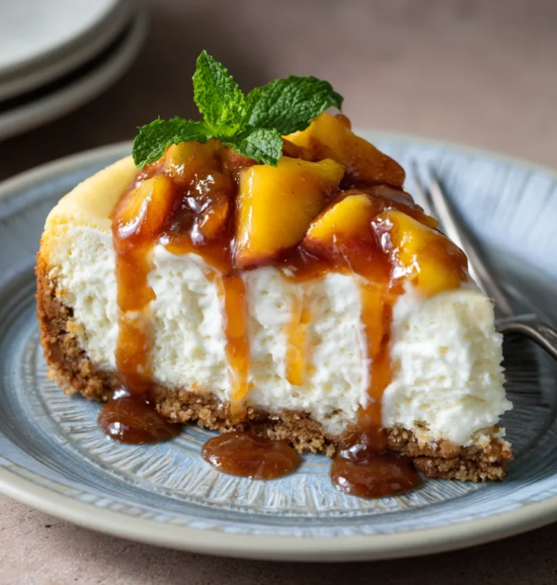 Creamy Peach Cobbler Cheesecake