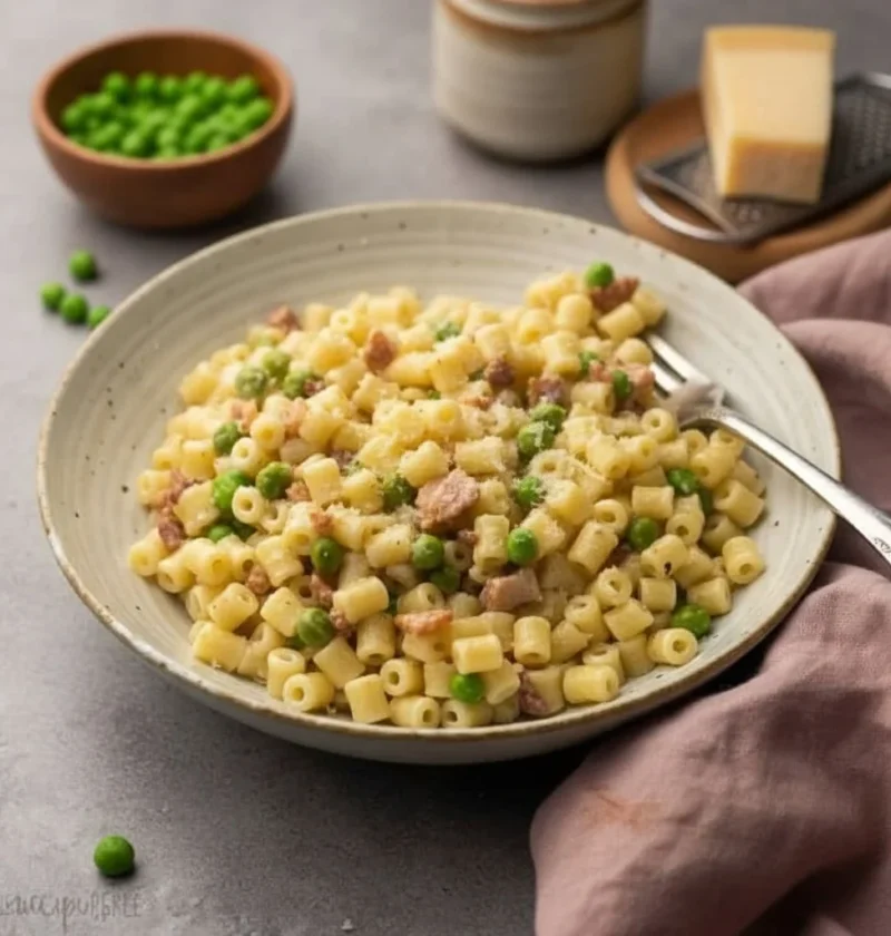 Ditalini Pasta with Bacon and Peas