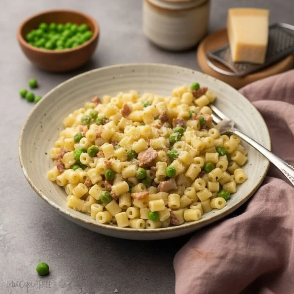 Ditalini Pasta with Bacon and Peas