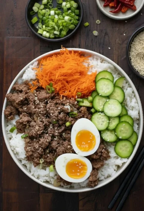 Ground Beef Bulgogi Bowl