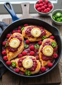 One-Pan Raspberry Jalapeño Cream Cheese Chicken