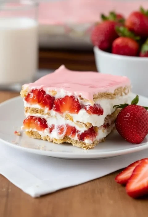 Strawberry Eclair Cake