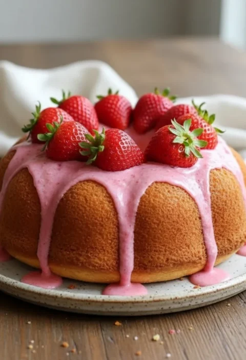 Strawberry Milkshake Pound Cake