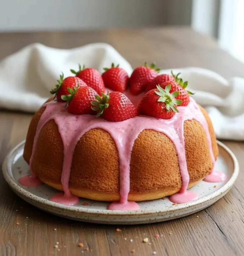 Strawberry Milkshake Pound Cake