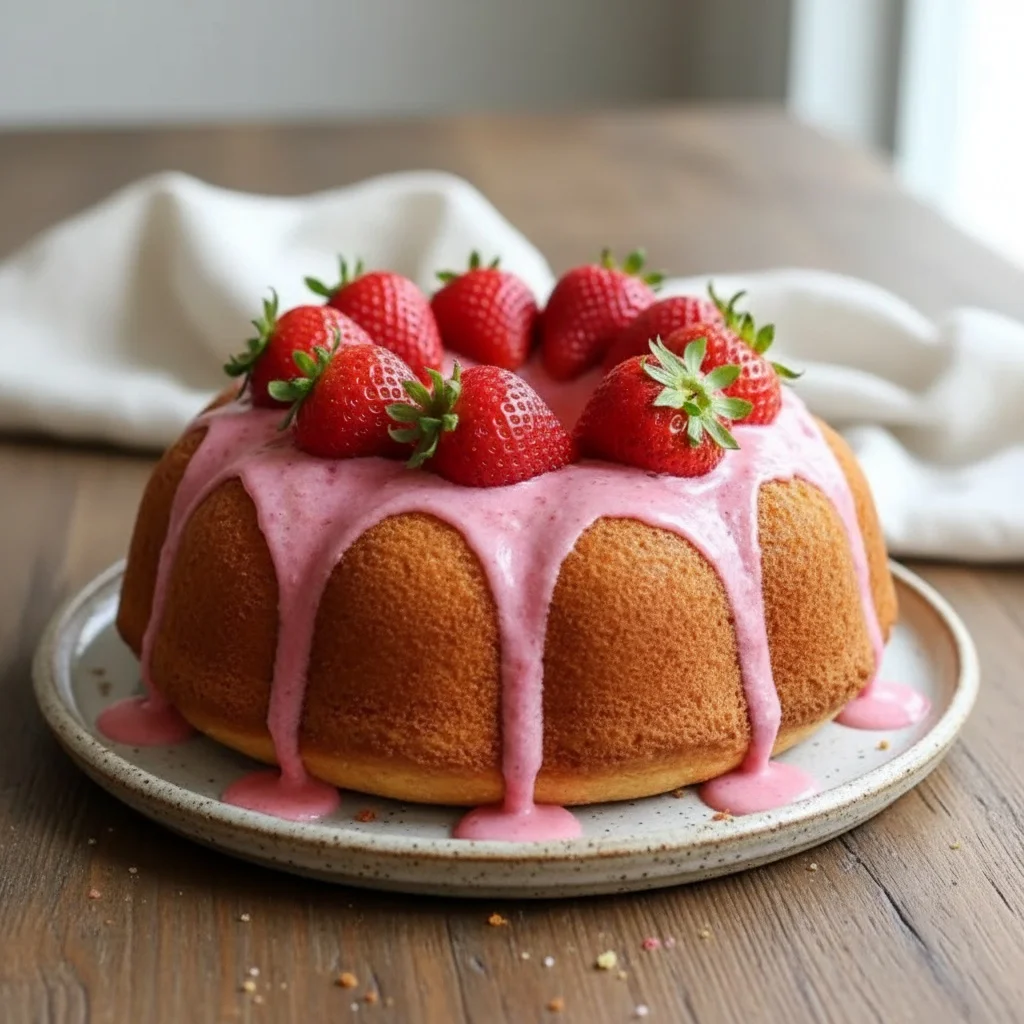Strawberry Milkshake Pound Cake