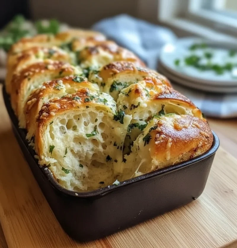 Swirled Garlic Herb & Cheese Bread