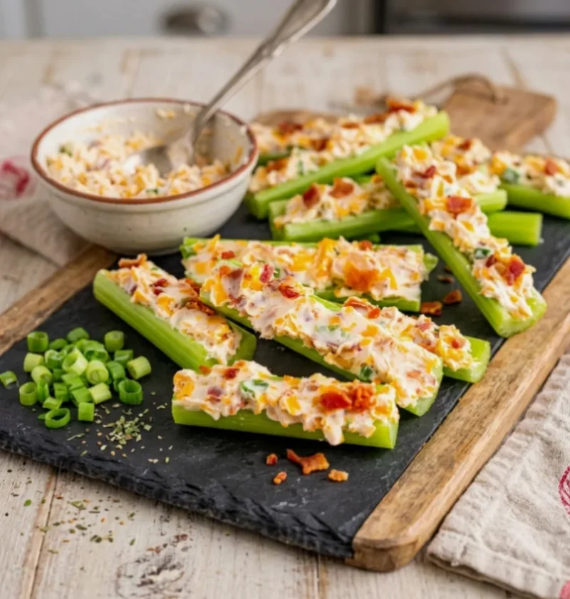 Cheddar Bacon Celery Sticks