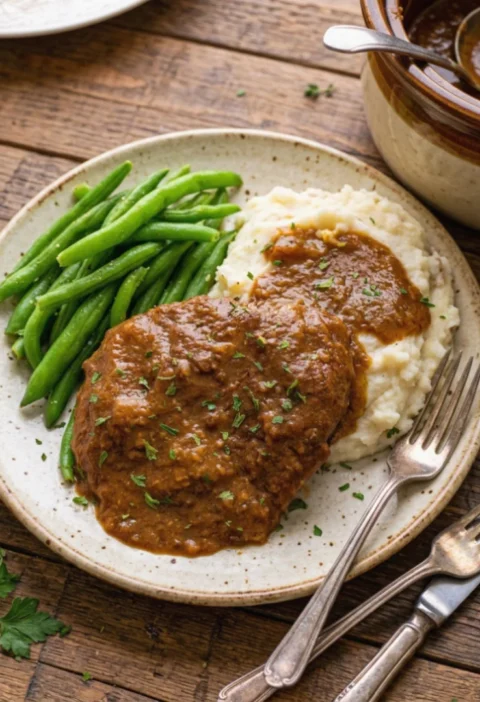Crock Pot Cubed Steak with Gravy